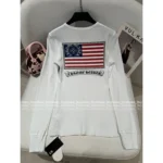CHROME HEARTS 2025 Early Fall Collection  Back Print Flag Tee - Ribbed Long Sleeve Cotton Shirt - Image 5