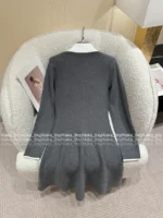 SELF-PORTRAIT 2025 FW Grey Blend Wool Knit Dress 🩶 Notch Collar "Rich Girl Style" Pullover Midi Dress - Image 7