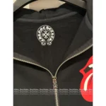 CHROME HEARTS 2025SS Early Fall Lip Print Hoodie 👄 Sanskrit Logo Zip-Up Sweatshirt with Red Lips Design** - Image 12