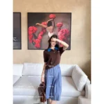 miumiu 2025SS Spring/Summer Collection 🤎 "Good Girl Nerd Core Set" - Maillard Tone Coordinated Knit & Pleated Skirt - Image 5