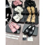 Chanel 25M Coco Beach Collection 🔎 Mesh Embroidered Quilted Mary Janes - Round Toe & Lambskin Lining for Comfort - Image 15
