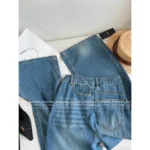 MAISON MARGIELA 2025SS Spring/Summer Collection 👖 MM6 Heavy Enzyme Wash Jeans - Reverse Pocket High-Waisted Wide-Leg Pants - Image 16