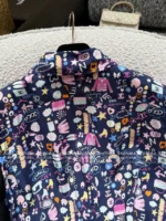 Chanel Unique Vintage Blouse 🌈 Colorful Print Sleeveless Shirt - Notch Collar w/ Letter Logo - Image 19