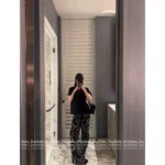 Chanel 25M Coco Beach Resort Collection 🖤 High-Waisted Straight-Leg Pants - Slimming Print Logo & Vacation Ready - Image 14