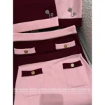 Chanel 2025S Spring/Summer Runway Collection ♥️ Keep Piece - Floral Brooch Color-Block Vest Set (100% Wool) - Image 12