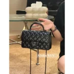 Chanel 2025 New Collection 🖤 "Cool to the Max" - Personal Keep Edition All Black CF Handle Mini Bag - Top Handle with Chain Strap - Image 16