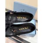 Prada 2025SS Early Fall Collection 🍂 Classic Inverted Triangle Logo Mary Janes - Suede Round-Toe Single-Buckle Shoes - Image 11