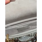 Dior 2025 Early Spring Limited Edition - D-Joy Satin Embroidered Lace Handbag - Grey Pearl Horizontal Tote - Image 2