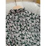 miumiu "French Retro Cottagecore Style" 🌼 2025SS Spring/Summer Collection - Bubble Sleeve Bow Tie V-Neck Print Maxi Dress - Image 5