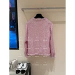 Chanel 2025P Early Spring Collection 🌸 Sakura Pink Tweed Set - Custom Round Neck w/ Pearl Buttons & Woven Pocket Blazer/Vest - Image 7