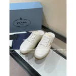 Prada Lazy Girl’s Favorite! 2025S New △ Triangle Logo Genuine Leather / Metallic Accent Lace-Up Mules for Women - Image 4