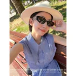 Chanel 2025S Spring/Summer Collection 🕶️ Black & White Contrast Cat-Eye Sunglasses - Gift Box Packaging - Image 3