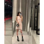 ALEXANDERWANG 2025 Spring/Summer Collection 🌸 Casual Athletic "Rich Girl" Dress - Embroidered Logo & Layered False Two-Piece Sleeveless Design - Image 3