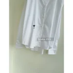 Dior 2025 Early Spring Collection ⭐️ Bee Embroidered Logo White Shirt - Off-Shoulder Straps & Relaxed Fit Blouse - Image 2