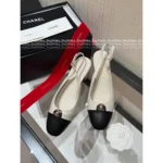 Chanel 2025P Early Spring Collection 🆕 Classic Color-Block Round-Toe Pumps - Crystal Logo & Chunky Heel (Full-Grain Calfskin Lambskin Lining) - Image 3