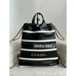 Chanel Premium Edition 🖤 22Bag Chain Tote/"Trash Bag" - Exclusive Imported Premium Oil-Wax Leather w/ English Letter Logo - Image 15
