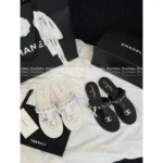Chanel Vintage Style - Unique Design! ❗ 2025 Spring/Summer Must-Have Series - Metal Chain ⛓️ Logo Sandals / Women's Slides - Image 6