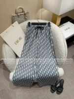 Dior 2025SS Spring/Summer Collection 🆕 Jacquard Logo Sheer Shirt Set - Notch Collar Sun Protection Top & Relaxed Pants - Image 8
