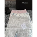 Chanel 2025M CocoBeach Resort Collection 🔎 High-Waisted Wide-Leg Jeans - Slimming Straight Cut w/ Printed Logo - Image 13