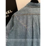 Chanel 2025C Spring/Summer Collection 🌈 Couture Feather-Embellished Denim Shirt - Ombré Crystal Wash & 3D Plume Detailing 🪶 - Image 5