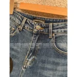 CHROME HEARTS SS25 Early Fall Collection 💗 Painted Print Cross Logo High-Waisted Flared Jeans for Women - Image 8