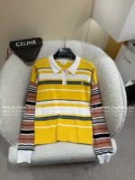 Celine 2025SS Spring/Summer Collection 🍋 American Retro "Spicy Girl" Top - Color-Block Oversized Shirt with Embroidered Logo - Image 22