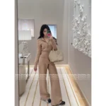Dior 2025 Spring/Summer Collection ⭐️ Celebrity-Inspired Set - Reversible Jacquard Knit Blazer & Wide-Leg Pants (Wool/Cashmere Blend) - Image 21