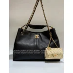 Chanel In Stock 🤎 2025A Haute Atelier Runway Tote - Suede Color-Block w/ Metal Chain Strap ⛓️ Full YKK® Hardware - Image 22