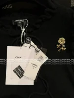 Chanel 25A Summer Collection 🖤 Pleated Ruffle Sleeveless Top - Brooch Logo & Minimalist Elegance - Image 11
