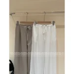 Chanel Exclusive Vintage Keep Edition ☑️ Vintage-Inspired Wide-Leg Pants - Comfy Waist Logo & Eco-Acetate Fabric - Image 6