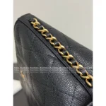 Chanel 2025B Early Fall Collection 🖤 "Underrated Gem" Caviar Leather Clutch - Exclusive Metal Logo & Structured Silhouette 👜 - Image 7