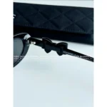 Chanel 25B Detachable Leather Bow Glasses 🎀 Round Frame Cat-Eye Sunglasses - Celebrity Inspired 🕶️ - Image 9