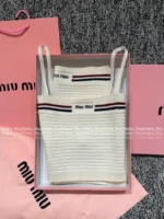 miumiu 25 Spring/Summer Collection 🤍 Korean Instagram Style Set - Knitted Tank Top & Bodycon Skirt - Image 9