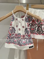 miumiu 2025 Summer Collection 🌸 Bohemian Print Coord Set - Halter Neck Top & Maxi Skirt w/ Ethnic Logo - Image 13