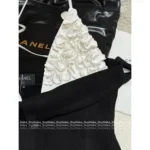 Chanel 2025S Spring/Summer Runway Collection 🖤 Corset Top with 3D Floral Appliqué - Black & White Color-Block Bustier (Slimming Silhouette) - Image 8