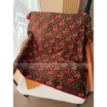 Louis Vuitton 2025 Spring/Summer Collection 🍒 Ouyang Nana x Collab Cherry Print Series - 100% Mulberry Silk Scarf / Bandeau / Shawl - Image 7