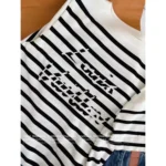 Louis Vuitton 2025SS Early Fall Collection 🔍 Jacquard Logo Stripe Tee - Round Neck Short Sleeve Knit Top - Image 4