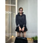 Dior 2025 Early Fall Collection 🐝 Embroidered Bee Logo Jacket - Zip-Up Notch Collar Utility Coat - Image 7