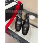 Chanel 2025P Early Spring Collection 🆕 Classic Color-Block Round-Toe Pumps - Crystal Logo & Chunky Heel (Full-Grain Calfskin Lambskin Lining) - Image 2