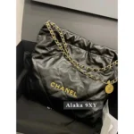 Chanel Premium Edition 🖤 22Bag Chain Tote/"Trash Bag" - Exclusive Imported Premium Oil-Wax Leather w/ English Letter Logo - Image 14
