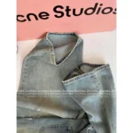 ACNE STUDIOS Must-Have Hot Girl Jeans 👖 Celebrity Outfit - Ombre Wash Distressed Paint-Splatter Wide-Leg Denim - Image 4