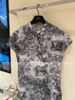 Dior 2025 Spring/Summer Collection 🌸 Ink Painting Print Blouse - Asymmetric Hem & Artistic Drapery (Personal Keep Edition~) - Image 20