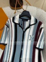 Louis Vuitton 2025SS Early Spring Collection 👔 Gender-Neutral Knit Set - Heavy Embroidery Notch Collar & Color-Block Jacquard - Image 11