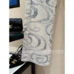 Chanel 2025M CocoBeach Resort Collection 🔎 High-Waisted Wide-Leg Jeans - Slimming Straight Cut w/ Printed Logo - Image 12