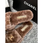 Chanel 25B Fall/Winter Collection 🐑 Backpack Buckle Slides - Shearling Loafers with Metal Logo - Image 14