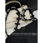 Chanel 2025B Early Fall Pearl Strap Top 🔍 Women's Cami with Bow Detail & Crystal Buttons - Image 4