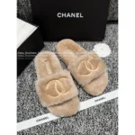 Chanel 25B FW Embroidered Logo Slippers 🐑 Lambswool House Slides & Lazy Home Shoes - Image 12