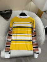 Celine 2025SS Spring/Summer Collection 🍋 American Retro "Spicy Girl" Top - Color-Block Oversized Shirt with Embroidered Logo - Image 21