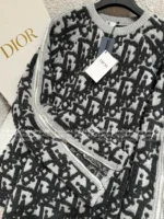Dior 2025 Fall/Winter Collection 🆕 Jiangzhehu "Rich Girl" Private Style - Heavy 3D Embossed Zip-Up Off-Shoulder Sweater - Image 20