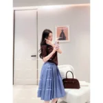 miumiu 2025SS Spring/Summer Collection 🤎 "Good Girl Nerd Core Set" - Maillard Tone Coordinated Knit & Pleated Skirt - Image 3